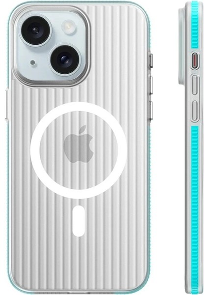 iPhone 15 Line Magsafe Kapak - Mavi - 12922-6596