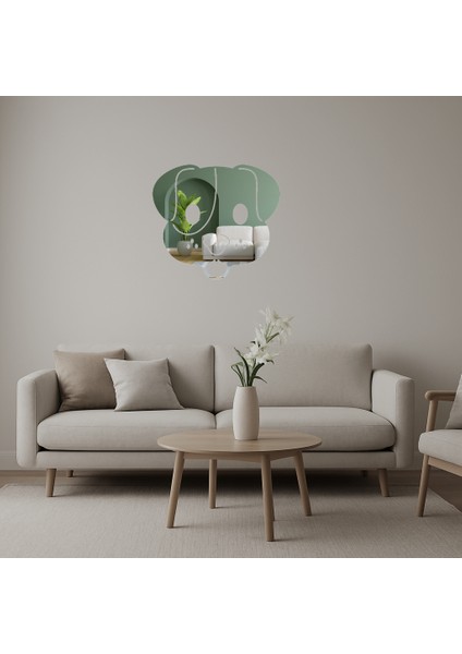 Köpek Yüzü Emoji Dekoratif Aynalı Tablo - 11066-6526