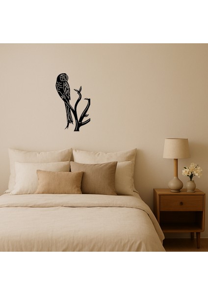 Dal Üzerinde Macaw Papağan Mdf Dekoratif Tablo - 11444-4594