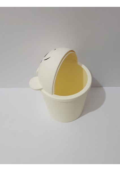 Çocuk Odası Mini Masaüstü Çöp Kutusu, Beyaz, Şık ve Kullanışlı Tasarım