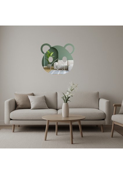 Ayı Yüzü Desenli Dekoratif Aynalı Tablo - 11426-8629