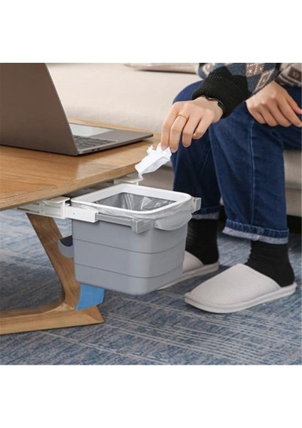 Mini Dolap Çöp Kovası, Gri, Yapışkanlı, Tezgah Altı, Görünmez, Pratik, Geri Çekilebilir indirimleri
