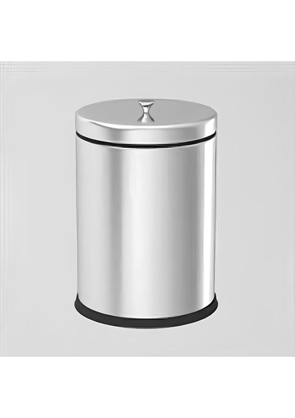 Krom Kapaklı 3 Lt Paslanmaz Banyo ve Ofis Çöp Kovası