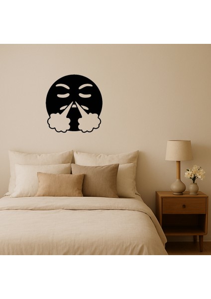Burnundan Ateş Çıkan Emoji Dekoratif Tablo - 17787-6096