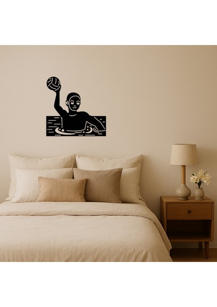 Su Topu Oyuncusu Emoji Mdf Duvar Süsü - 17944-7064