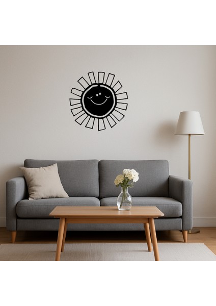 Eğlenceli Çizim Güneş Mdf Dekoratif Tablo - 19937-6864 fırsatları