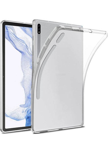 Galaxy Tab S8 Kılıf Uyumlu Scks Tablet Süper Silikon Kapak-Renksiz