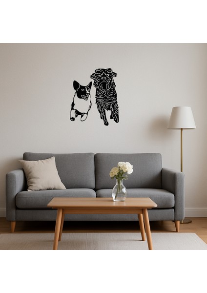 Koşan Küçük Köpekler Mdf Dekoratif Tablo - 19488-6349 fırsatları