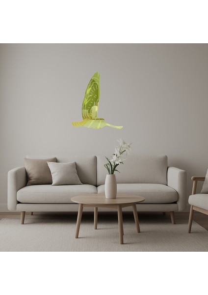 Uçan Baykuş Temalı Sanat Altın Aynalı Tablosu - 19169-9989