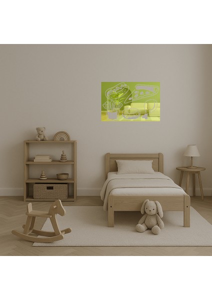 Lezzetli Fast Food Temalı Altın Aynalı Tablo - 13603-6496 fırsatları