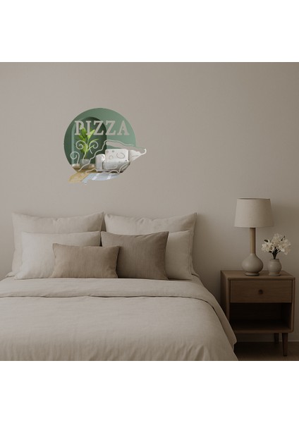 Lezzetli Pizza Logo Tasarımı Iç Mekan Dekoratif Aynalı Tablo - 19285-9725 fiyatları