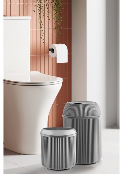 2'li Çizgili Yuvarlak Çöp Kovası 3.5 ve 10 Litre, Banyo ve Mutfak, Manuel Kapak fiyatları