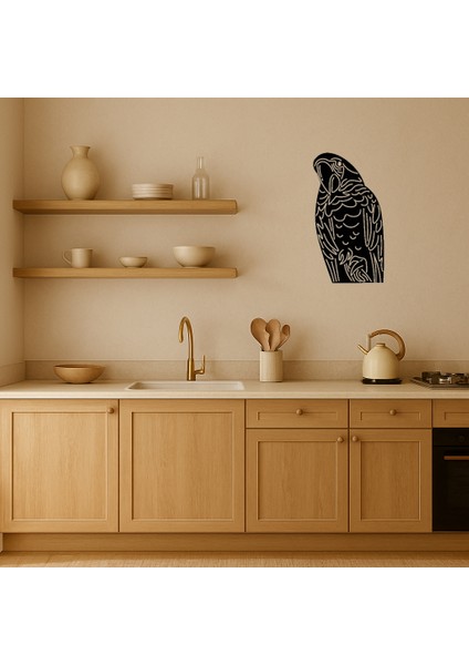Tropik Papağan Desenli Mdf Dekoratif Tablo - 15453-4380 fiyatları
