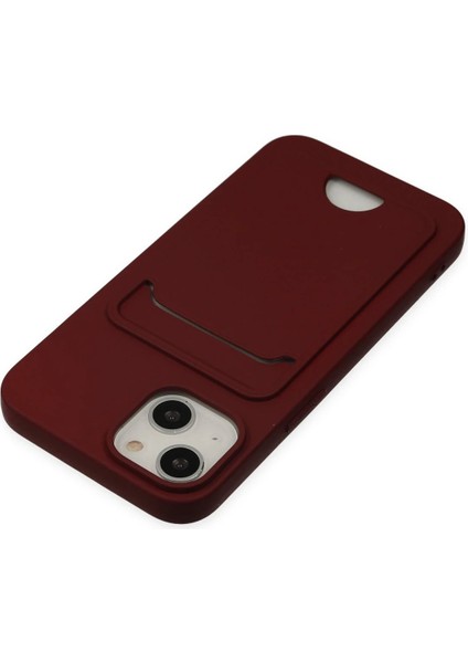 iPhone 14 Plus Kılıf Kelvin Kartvizitli Silikon - Bordo - 13166-6226 fırsatları