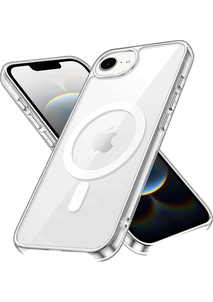 iPhone 16E Kılıf Pc Real Magsafe Kapak - Şeffaf - 19703-9893