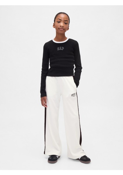 Kız Çocuk Beyaz Vintagesoft Baggy Gap Logo Pantolon