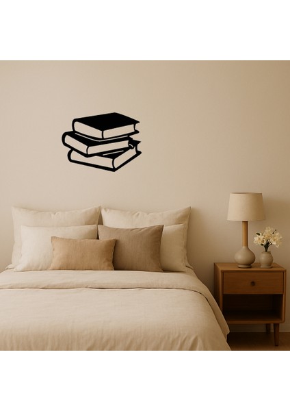 Kitap Yığını Temalı Dekoratif Mdf Tablo - 15422-5930