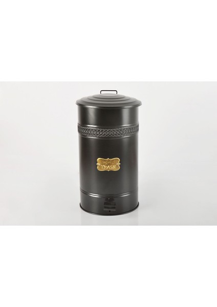 Siyah Metal Kapaklı 16L Galvaniz Pedallı Çöp Kovası fiyatları