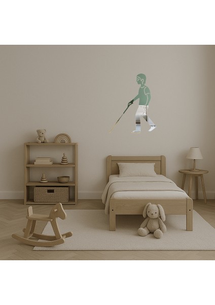 Beyaz Bastonlu Figür Dekoratif Aynalı Tablo - 11552-7757 fırsatları