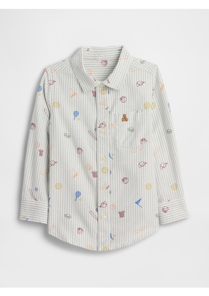 Erkek Bebek Gri Oxford Gömlek