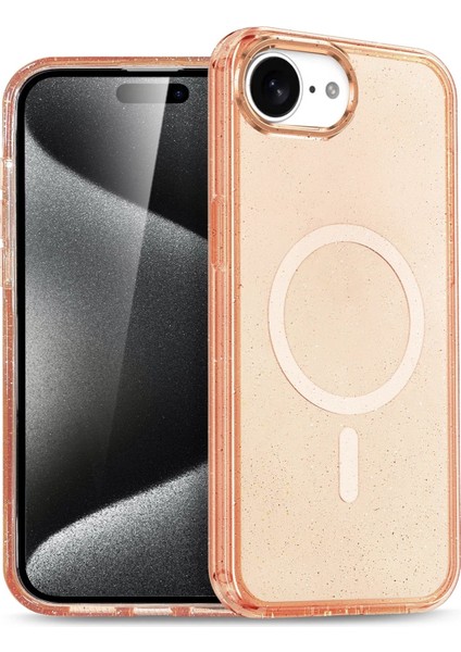 Apple iPhone 16E Star Magsafe Kapak - Turuncu - 14656-9840