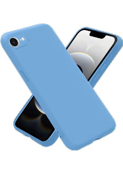 iPhone 16E Kılıf Nano Içi Kadife Silikon - Mavi - 12126-9601