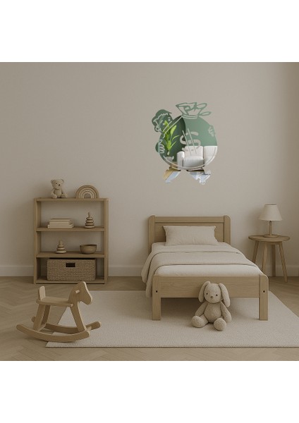 Para Çantası Taşıyan Adam Dekoratif Aynalı Tablo - 11099-3958 fırsatları