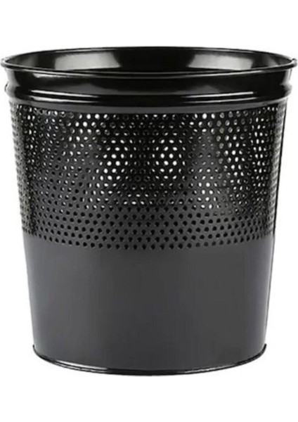 Ofis Tipi Siyah Boyalı Delikli Çöp Kovası, Pratik ve Şık Tasarım