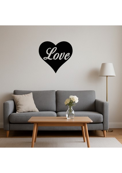 Aşk ve Kalp Desenli Mdf Dekoratif Tablo - 13299-4279 fırsatları