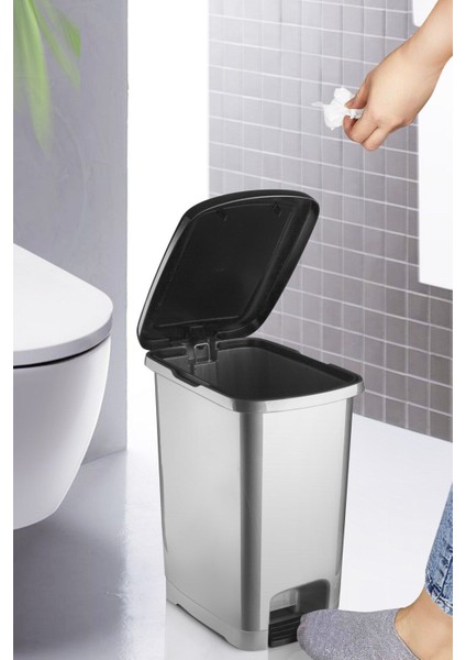 10 Lt Eco Slim Pedallı Çöp Kovası Antrasit - Modern ve Şık Tasarım