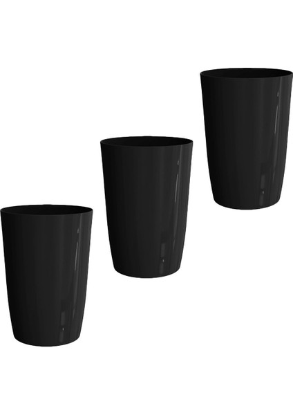Şık Siyah 3'lü Kova Seti, Banyo, Ofis ve Mutfak Için Uygun