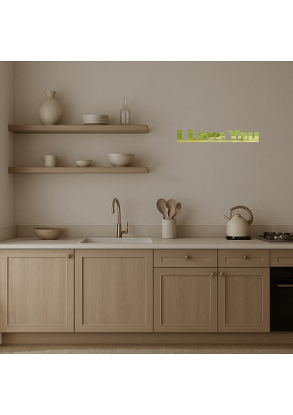 Modern I Love You Duvar Altın Aynalı Tablosu - 17994-9664 modelleri