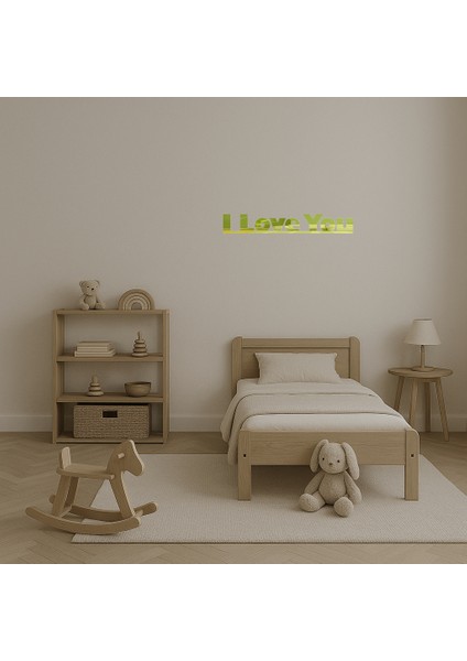 Modern I Love You Duvar Altın Aynalı Tablosu - 17994-9664 fırsatları