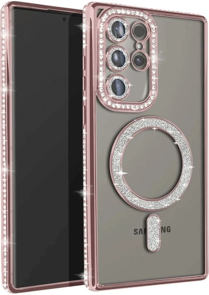 Samsung Galaxy S23 Ultra Joke Simli Magneticsafe Kılıf - Pembe - 15613-8950