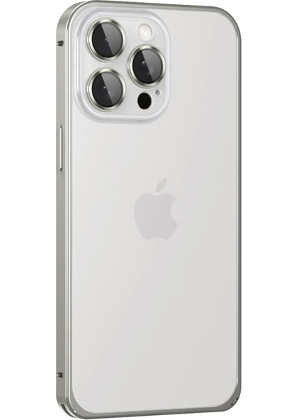 iPhone 15 Pro Metal Bumper Mat Kapak - Gri - 16058-7081