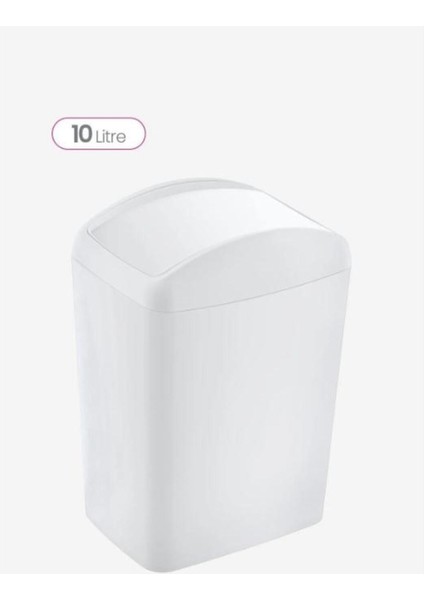 Beyaz 10 Lt Döner Kapaklı Soft Çöp Kutusu, Şık ve Kullanışlı Tasarım
