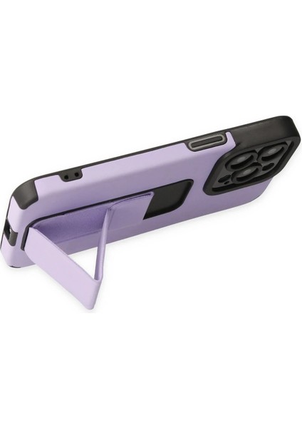 iPhone 14 Pro Max Kılıf Mega Standlı Silikon - Lila - 11452-8567 fırsatları