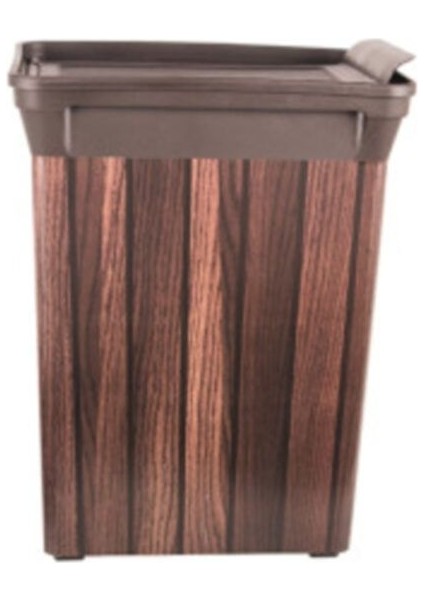 Şık Siyah Ahşap Görünümlü 20 L Plastik Çöp Kovası fiyatları