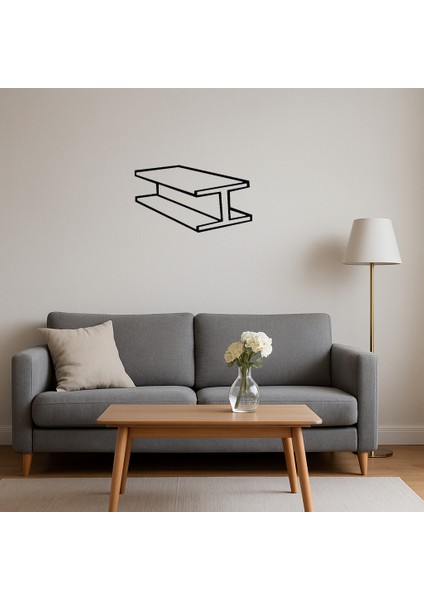 Çelik Çubuk Desenli Mdf Dekoratif Tablo - 13546-2686 fırsatları