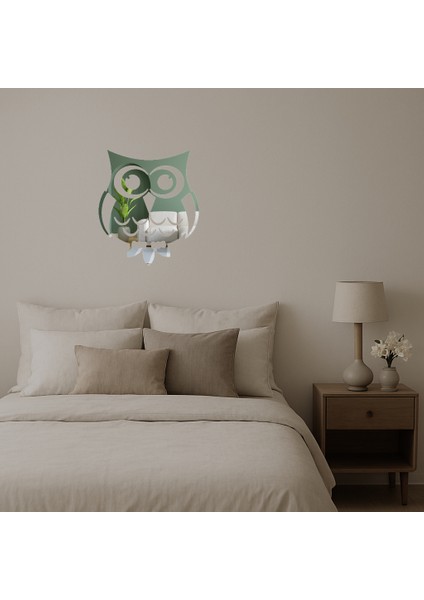 Şık Baykuş Desenli Dekoratif Aynalı Tablolar - 13495-6555 fiyatları