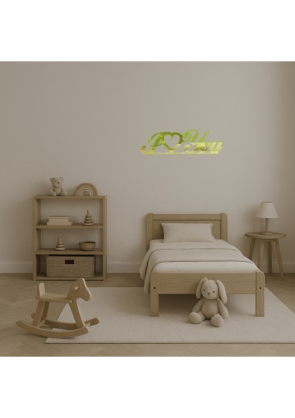 Kalpli I Love You Dekoratif Iç Mekan Altın Aynalı Tablosu - 14946-8507 fırsatları