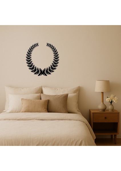 Yuvarlak Zeytin Dalı Tasarımlı Dekoratif Tablo - 14226-2519