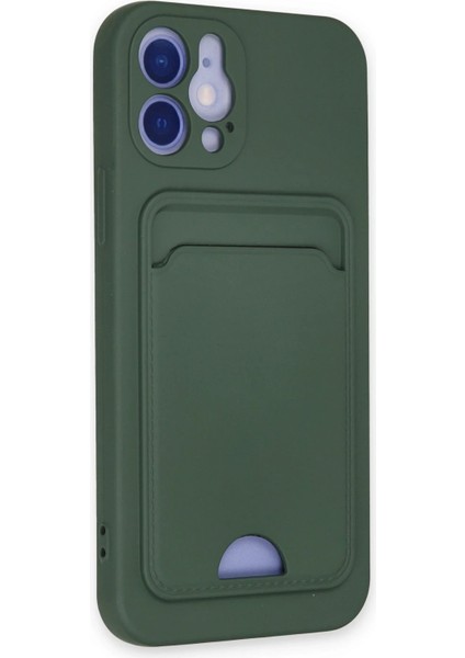 iPhone 12 Kılıf Kelvin Kartvizitli Silikon - Koyu Yeşil - 17599-9430 fiyatları