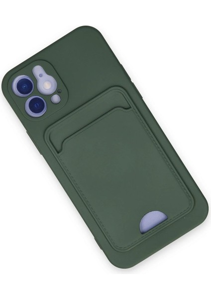 iPhone 12 Kılıf Kelvin Kartvizitli Silikon - Koyu Yeşil - 17599-9430 modelleri