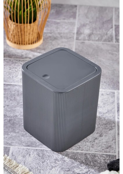Kare Çöp Kutusu, Koyu Gri, 5 Litre, Şık ve Fonksiyonel Tasarım fiyatları
