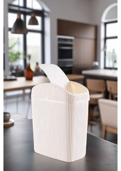 6 Lt Krem Çöp Kovası, Mutfak ve Ofis Kullanımı, Şık ve Pratik Tasarım modelleri