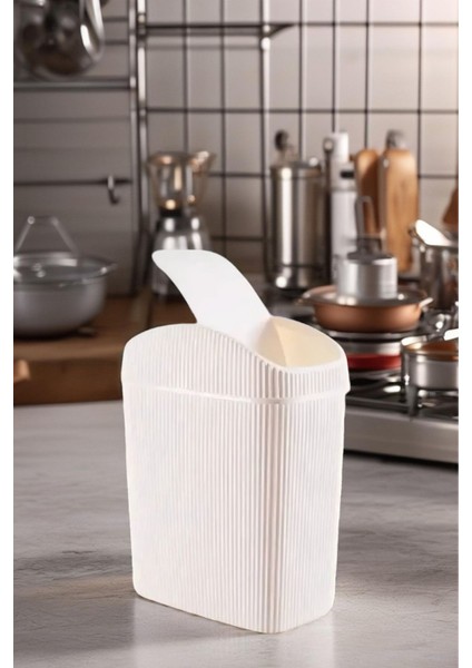 6 Lt Krem Çöp Kovası, Mutfak ve Ofis Kullanımı, Şık ve Pratik Tasarım fırsatları