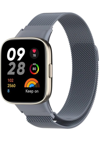 Xiaomi Redmi Watch 3 Metal Mıknatıslı Kordon - Gri - 13342-1522