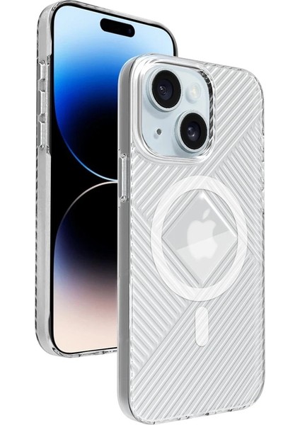 iPhone 15 Stella Pc Sert Magsafe Kılıf - Şeffaf - 19064-6485