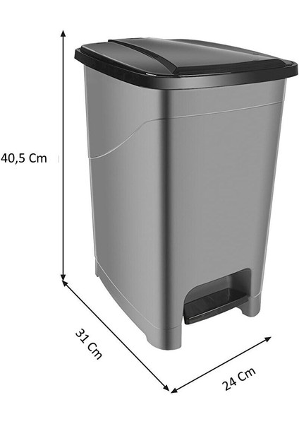 15 Lt Slim Pedallı Siyah Plastik Çöp Kovası, Kullanışlı ve Şık Tasarım fiyatları